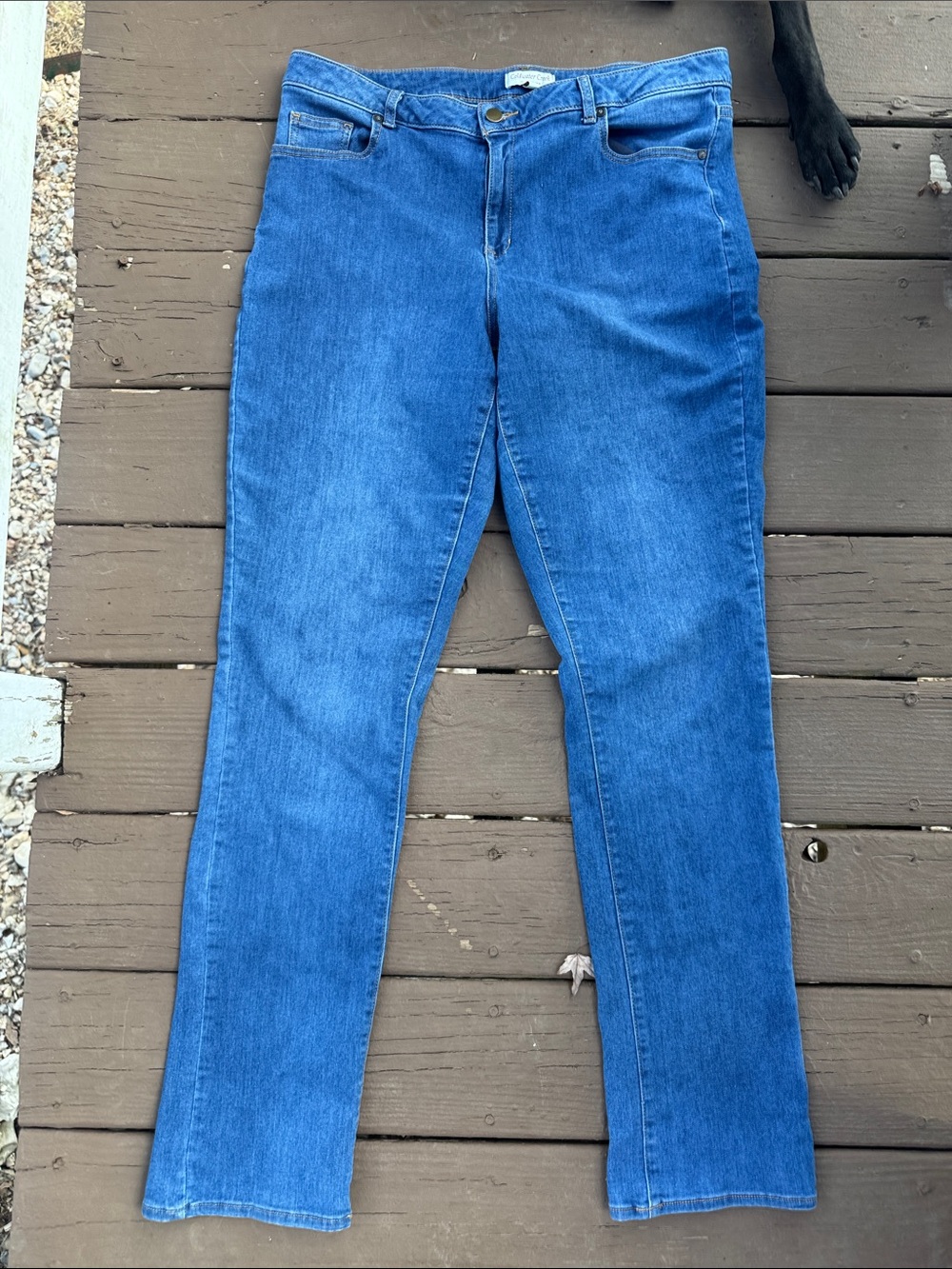 Coldwater Creek Women's Natural Fit Straight Leg Jeans in Medium Blue size 14T